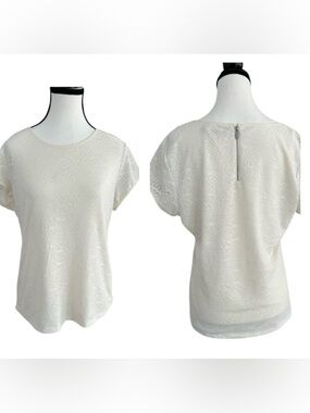 Calvin Klein Cream lace Cap Sleeve top